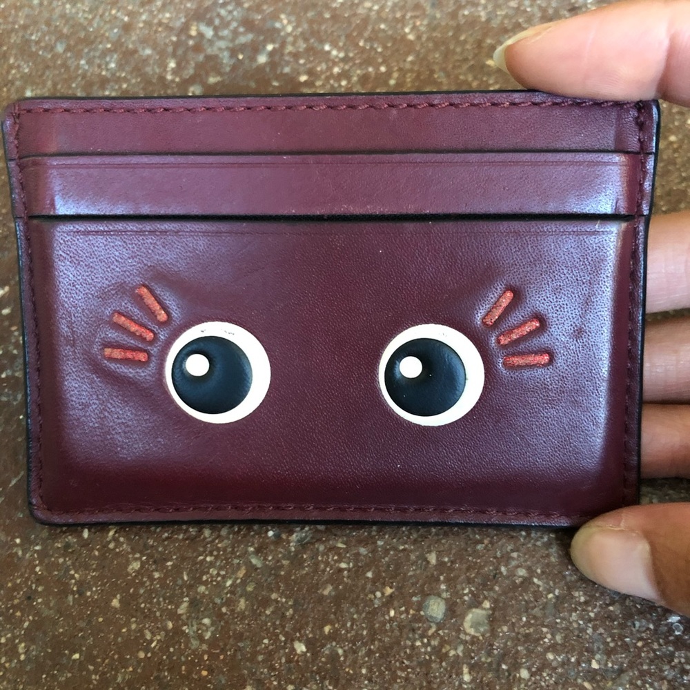 Coach leather card wallet card holder cute eyes